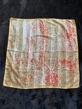 Vintage Square Scarf Brown Red Orange Muted 29” - $9.19