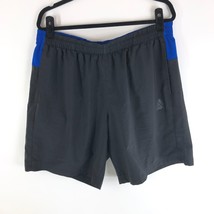 Adidas Mens Training Shorts Pockets Mesh Lined Drawstring Black Blue XL - £11.58 GBP