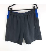Adidas Mens Training Shorts Pockets Mesh Lined Drawstring Black Blue XL - £11.61 GBP