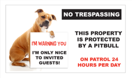Protected By Pitbull Security Warning Stickers / 6 Pack + FREE Shipping - £4.43 GBP