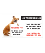 Protected By Pitbull Security Warning Stickers / 6 Pack + FREE Shipping - £4.44 GBP