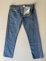 Vintage Levis 502 Jeans 36x30.5 Blue Button Fly Super Low Straight USA Tag 34x32 - £39.32 GBP