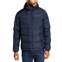 Eddie Bauer Men&#39;s Wide Channel Hooded Down Jacket, BLUE, Size Small - $46.52