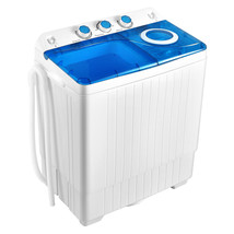 Costway Portable Semi-automatic Twin Tub 26lbs Washing Machine W/ Drain ... - £272.55 GBP