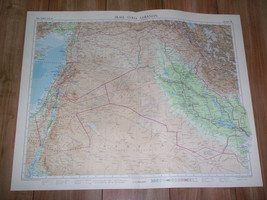 1959 Vintage Map Of Iraq Syria Jordan Israel Palestine Kuwait Saudi Arabia - £32.95 GBP