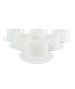 Our Table Simply White 6 Piece 3.75 Inch Porcelain Cups With Saucers Set - $1,154.99 MXN