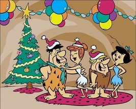 The Flintstones Christmas Fred Wilma Barney &amp; Betty dance by tree 16x20 poster - £19.70 GBP