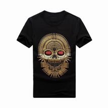 Philipp Golden Skull Plein Tee Cotton Men&#39;s T-Shirt - £13.77 GBP+
