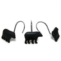 Black Bear Shower Curtain Hook Set of 12 Rustic Bathroom Accessories - $30.10 Black Bear Shower Curtain Hook Set of 12 Rustic Bathroom Accessories - $30.10