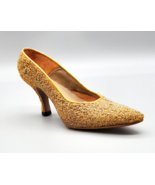 Vintage Just The Right Shoe By Raine Golden Stiletto 1999 Gold Sparkle H... - £7.82 GBP