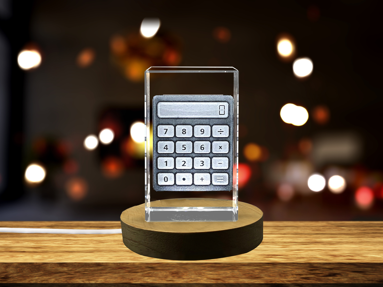 LED Base included | Exquisitely Detailed Crystal Calculator Sculpture