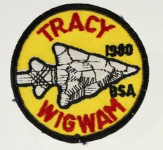 Vintage Bsa Boy Scout Scouting Tracy Wigwam 1980 Round Patch Black Trim - £5.98 GBP