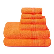 Ultra Soft 6 Pack Cotton Towel Set, Contains 2 Bath Towels 28X55 Inch, 2... - $45.99