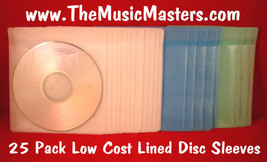 NEW 25 Pack Lined CD, DVD, Blu-Ray Disc Protective Storage Case Sleeves ... - $8.35