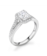 Diamond Solitaire Engagement Ring Emerald cut 0.55cts G-SI1 GIA Certificate - $2,112.45