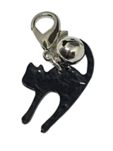 Cat Purse Clip On Charm Bag Pet Collar Silver Bell Witch Metal Halloween - £4.17 GBP