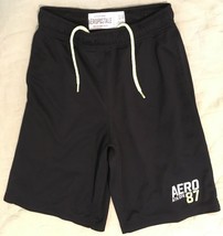 Aeropostale 87 Athletic Basketball Workout Polyester Black Shorts Small S - £7.82 GBP