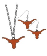 NCAA Siskiyou Sports Womens Texas Longhorns Dangle Earrings and Chain Ne... - $27.46 CAD