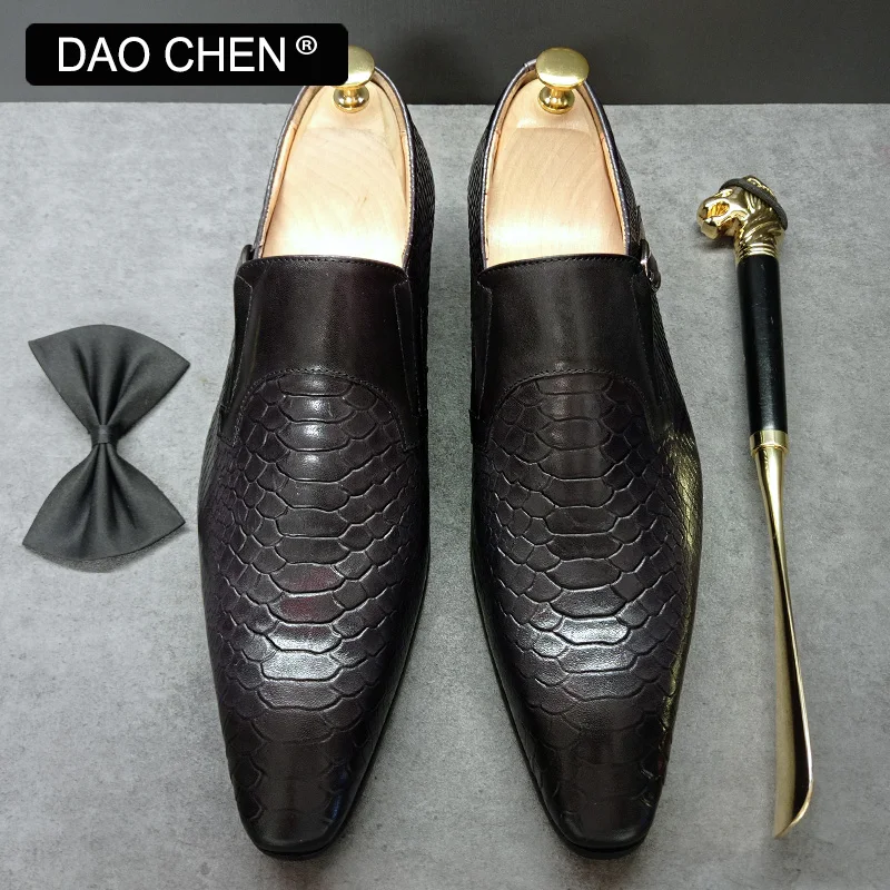 ITALIAN MEN LOAFERS SHOES BLACK MIXED COLORS SLIP ON REAL LEATHER MEMS D... - $120.99