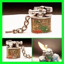 Vintage Mini Keychain Petrol Lift Arm Lighter With Malta Map - In Workin... - $39.59