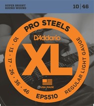 DAddario EPS510 ProSteels Regular Light Electric Guitar Strings 10-46 - £12.54 GBP