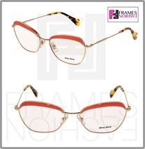 MIU MIU 51N NOIR MU51NV Oval Eyeglasses Optical Frame Pink Translucent 52mm - £74.61 GBP