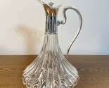 Vintage Lancel Paris Ribbed Glass Wine Decanter  Silverplate Top &amp; Stopper - $34.29