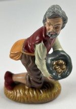 Vintage Nativity Paper Mache Kneeling Beggar Figure Clover Leaf Japan 3.5” - $14.84