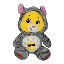 Care Bears Unlock the Magic Yellow Funshine Plush Gray Kitty Cat Hoodie Sun 12&quot; - £9.34 GBP