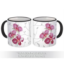 Striped Orchids : Gift Mug Branches Silhouette Pattern Wedding Bridal Communion  - £12.70 GBP