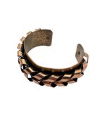 Vintage Copper &amp; Black Woven Chain Cuff Bracelet Adjustable Boho Chic St... - $873.48 MXN