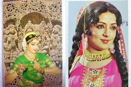 2 x Bollywood Actor Actress Hema Malini Post cards Unposted Postcard India - $11.99