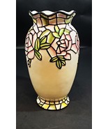 9&quot; Hurrican Style Rose Painted Vase, Outstanding Condition - £31.13 GBP