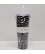 Vera Bradley Travel Tumbler Paisley Noir Black 24 oz with Straw! - $14.15