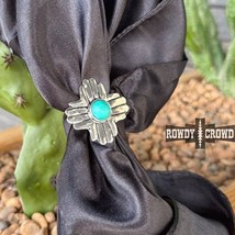 Western Cowgirl Enchantment Wild Rag Scarf Slide Ring Tee Clip - $17.82