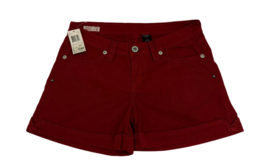 Buffalo Vintage Shorts Jasmine Red Women 5 (28 Waist) 3.5&quot; Inseam Studded Cotton - £16.68 GBP