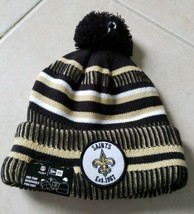 NWT New Orleans Saints Winter Pom Beanie Hat OS - £23.43 GBP
