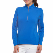 Nwt Ibkul Royal Blue Umorfil Collagen Long Sleeve Mock Golf Shirt S M L Xl Xxl - £47.07 GBP