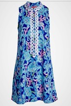 NWT Lilly Pulitzer Jane Shift Dress Corsica Blue Turtle Villa Size 2 Sleeveless - £101.84 GBP