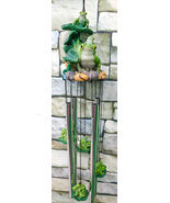 Ebros Pond Green Frog Family On Lily Pads Resonant Relaxing Wind Chime P... - $600.34 MXN