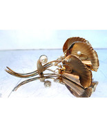 Retro Gold Filled Ginkgo leaf Cultured Pearl Brooch signed Lady Alice194... - $39.00