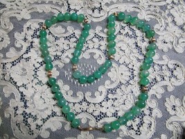 Imperial Chrysoprase sphere beads jade necklace 24&quot; - £197.89 GBP