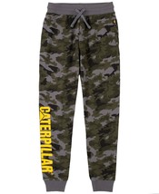 Caterpillar CAT Camo Core Joggers Boys S 8 Green Gray Fleece NEW - £19.67 GBP