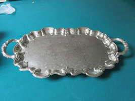 SILVERPLATE FOOTED TRAY  ENGLISH SILVER CO. USA 25 X 13 [*MET2] - £63.16 GBP