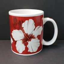 ABC Stores Nostalgia Hibiscus Red 10 oz. Ceramic Coffee Mug Cup - £12.00 GBP
