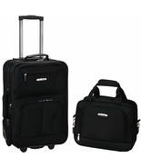 Luggage Set 2-Piece Black Medium 19&quot; Carry-On Suitcase Rolling Travel To... - £58.96 GBP