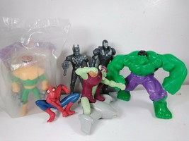 6 Marvel Super Heroes McDonald&#39;s/Burger King Kids Meal Toy Figures: Thor, Hulk - £5.54 GBP