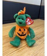 Ty Beanie Babies Tricky the Pumpkin Bear Plush 2003 Halloween KG JD - $273.66 MXN