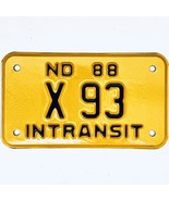 1988 United States North Dakota INTRANSIT Special License Plate X 93 - £14.82 GBP