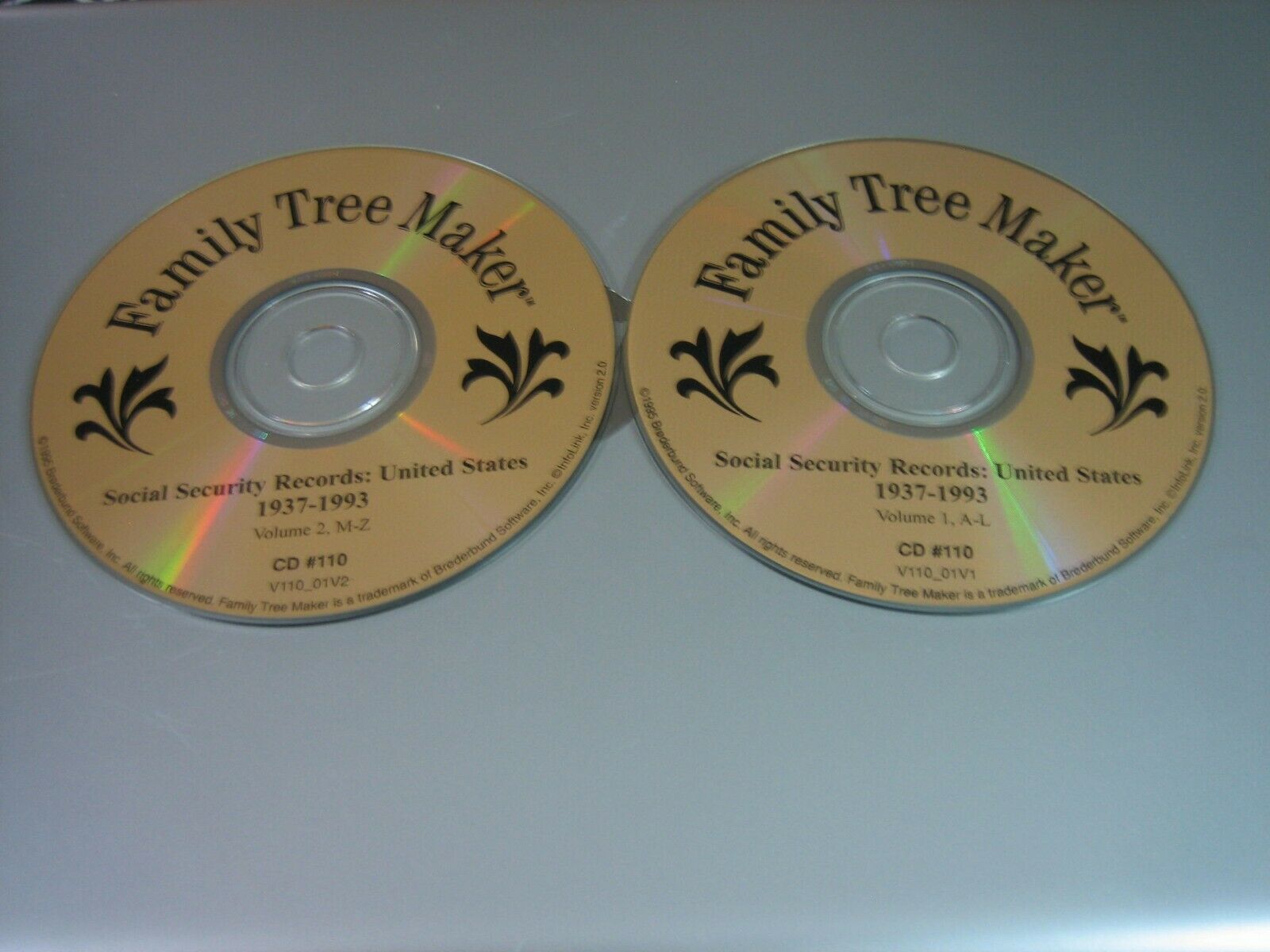 Family Tree Maker CD #110 - Social Security Records: USA 1937-1993 (PC, 1995) - £11.93 GBP